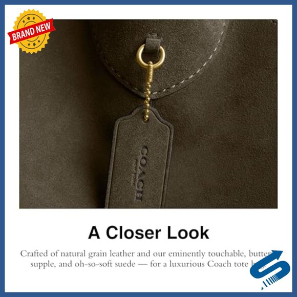 Luxury Leather Shoulder Bag Fits 15" Laptop Hobo Style - Picture 5 of 7